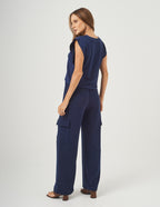 Calça Cargo Safira Azul Marinho