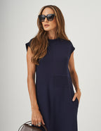 Vestido Desconstruído Jordana Azul Marinho