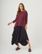 Conjunto Blusa Gola Careca Malbec e Saia Eloá Preta