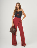 Conjunto Blusa Rio Fresh Preta e Calça Chloe Bordo