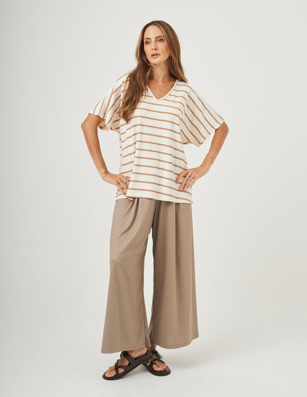 Blusa Maria Listras Bege