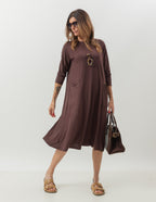 Vestido Mídi Milão Marrom