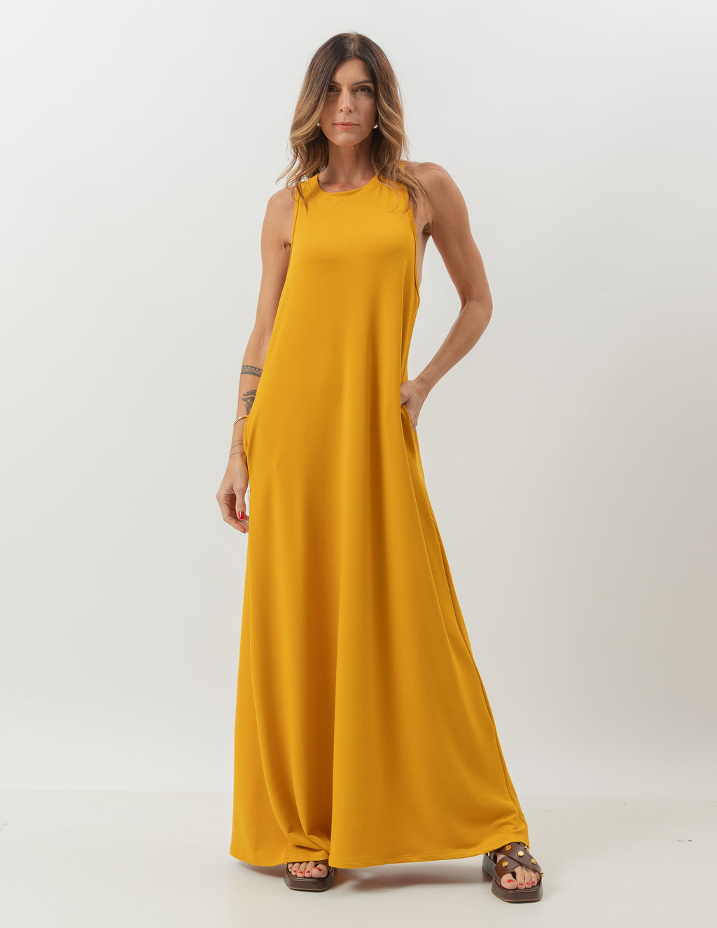 Vestido Nadador Santorini Mostarda