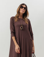 Vestido Mídi Milão Marrom
