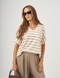 Blusa Maria Listras Bege
