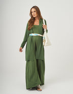 CONJUNTO VERONICA MILITAR E CARDIGAN MILITAR LONGO