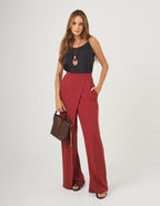 Conjunto Blusa Rio Fresh Preta e Calça Chloe Bordo