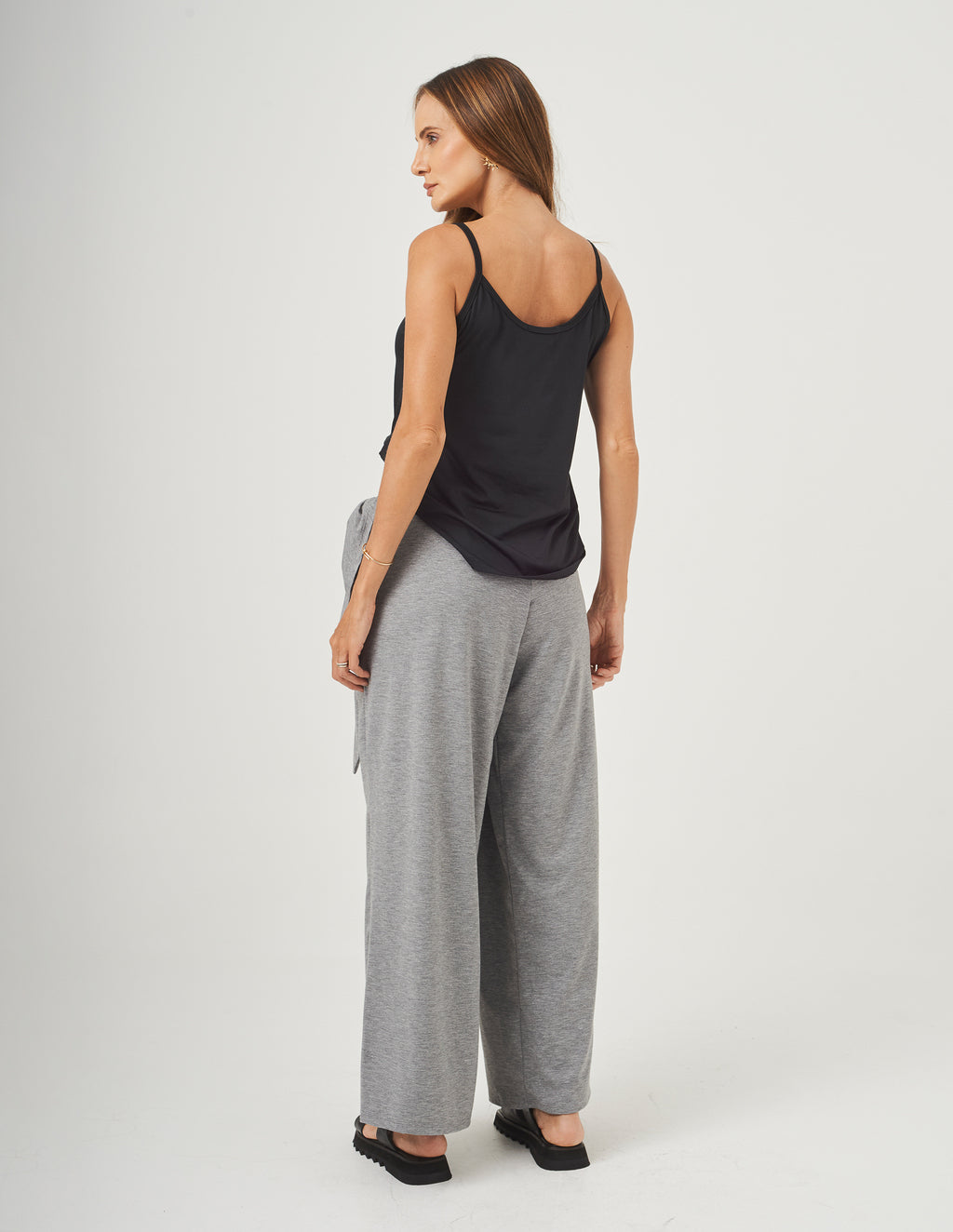 Conjunto Blusa Rio Fresh Preta e Calça Eva Mescla