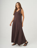Vestido Pespontado Anastasia Marrom