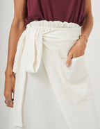 Conjunto Blusa Atenas Malbec e Saia Grécia Off White