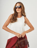 Vestido Charlotte Duo Off White e Bordo