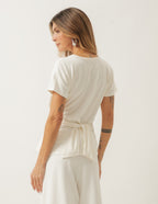 Conjunto Blusa Haia e Calça Panama Off White