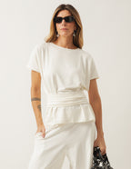 Conjunto Blusa Haia e Calça Panama Off White