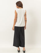 Calça Pantalona Cropped Vera Preta