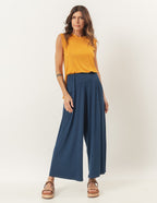 Calça Pantalona Cropped Vera Azul Marinho