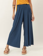 Calça Pantalona Cropped Vera Azul Marinho