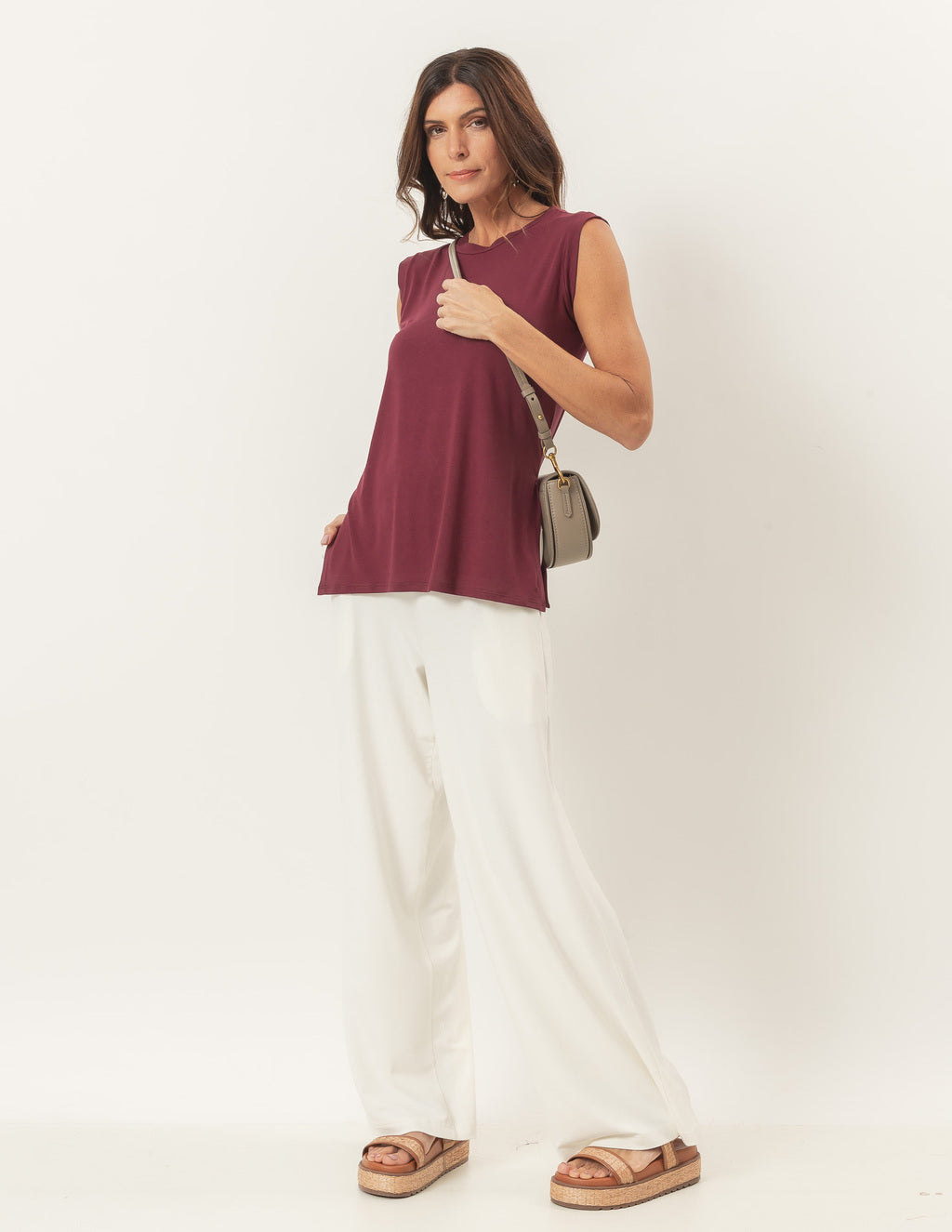 Blusa Regata Fendas Malbec