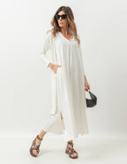 Conjunto Sophie Off White - Vestido e Cardigan