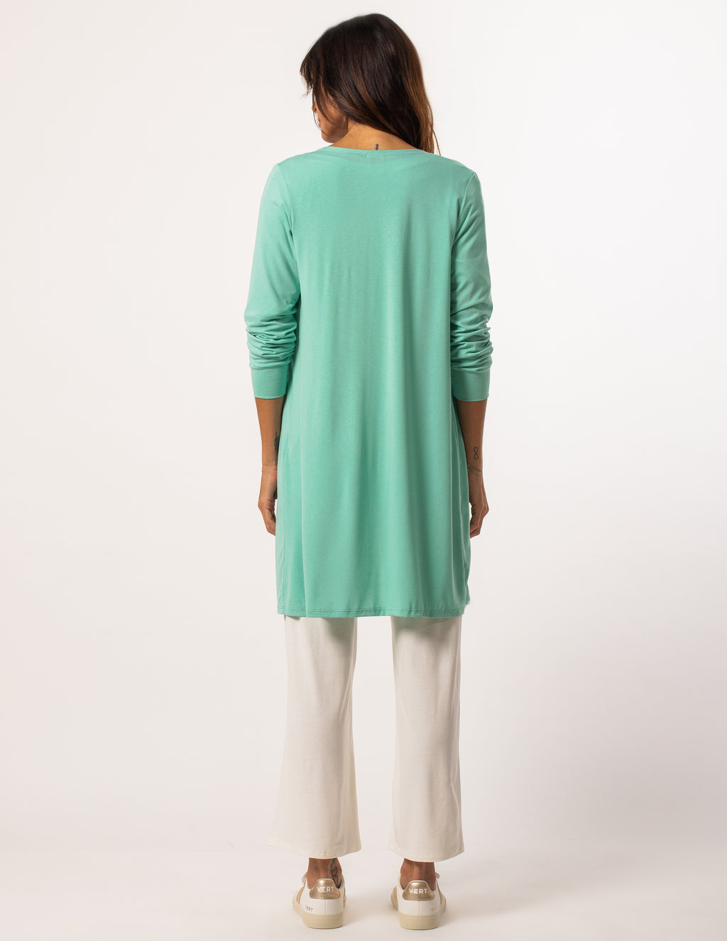 Cardigan Assimétrico Curto Pistache