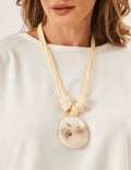 Colar Cordas E Pedras Off White