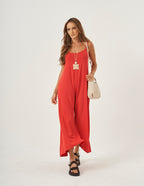 Macacão Pantalona Veronica Vermelho