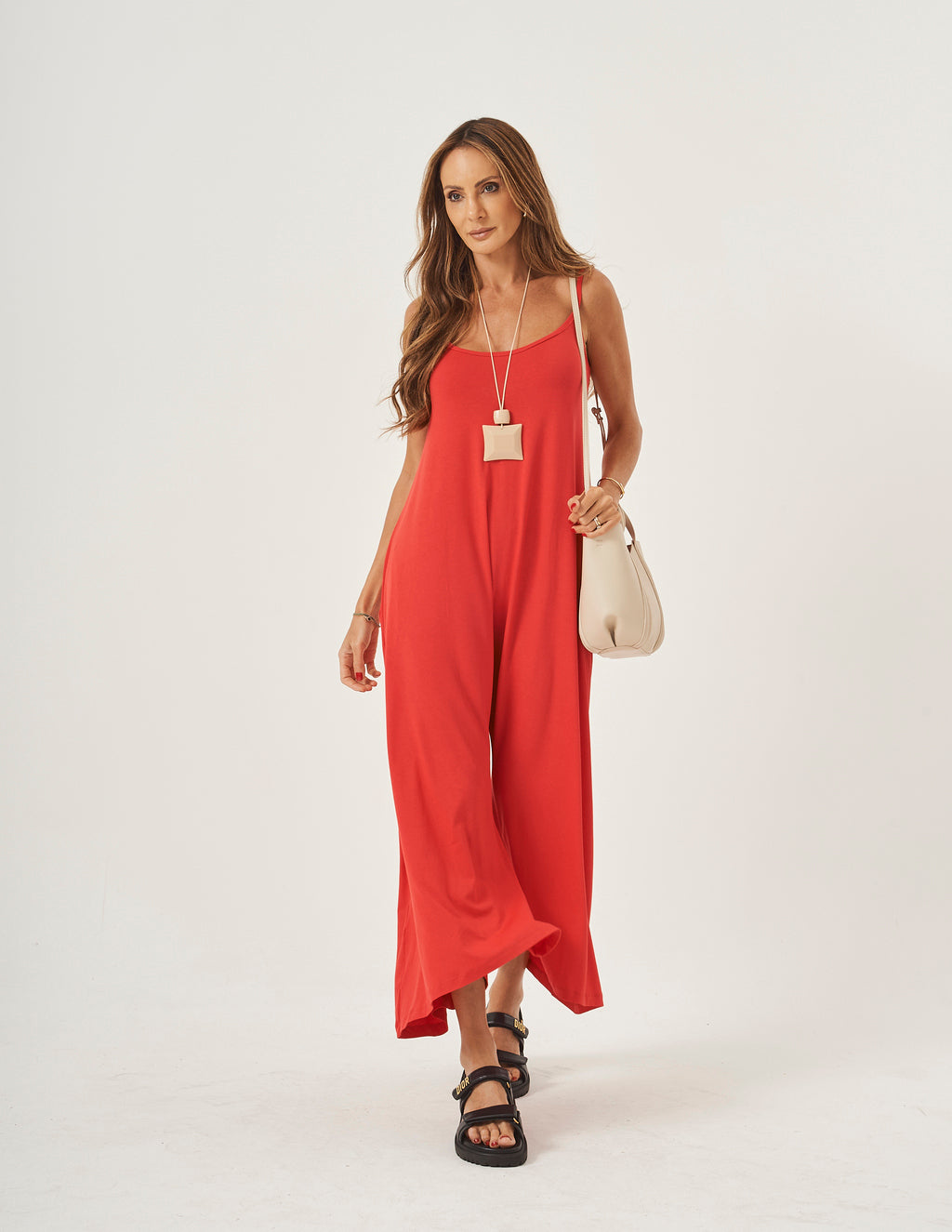 MACACÃO PANTALONA VERONICA VERMELHO