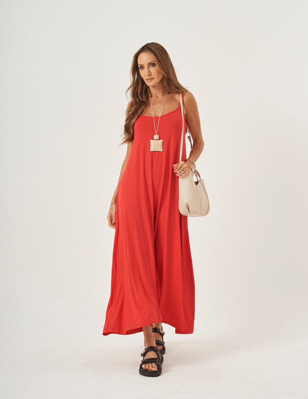 MACACÃO PANTALONA VERONICA VERMELHO