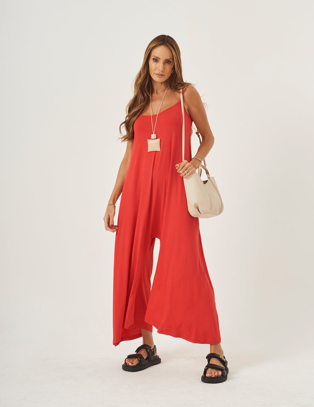 MACACÃO PANTALONA VERONICA VERMELHO
