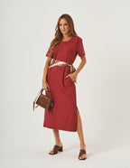 Vestido Jade Bordô