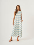 Vestido Clara Listrado Azul Bebê