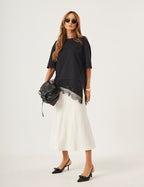 Conjunto Blusa Chiara Preta e Saia Alessia Off white