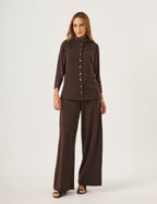 Conjunto Panama Marrom Com Colete Melanie Marrom