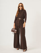 Conjunto Panama Marrom Com Colete Melanie Marrom