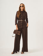 Conjunto Panama Marrom Com Colete Melanie Marrom