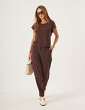 Conjunto Louise Marrom