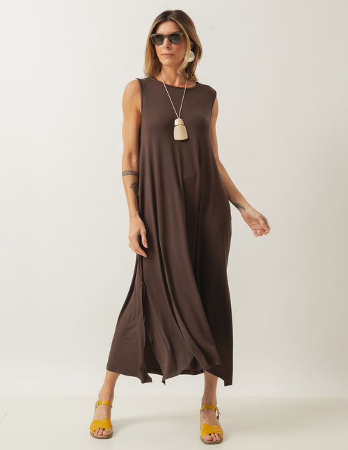 Vestido Longo Clara Marrom