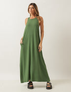 Vestido Nadador Santorini verde militar