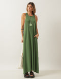 Vestido Nadador Santorini verde militar