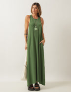 Vestido Nadador Santorini verde militar