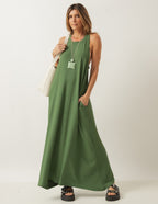 Vestido Nadador Santorini verde militar