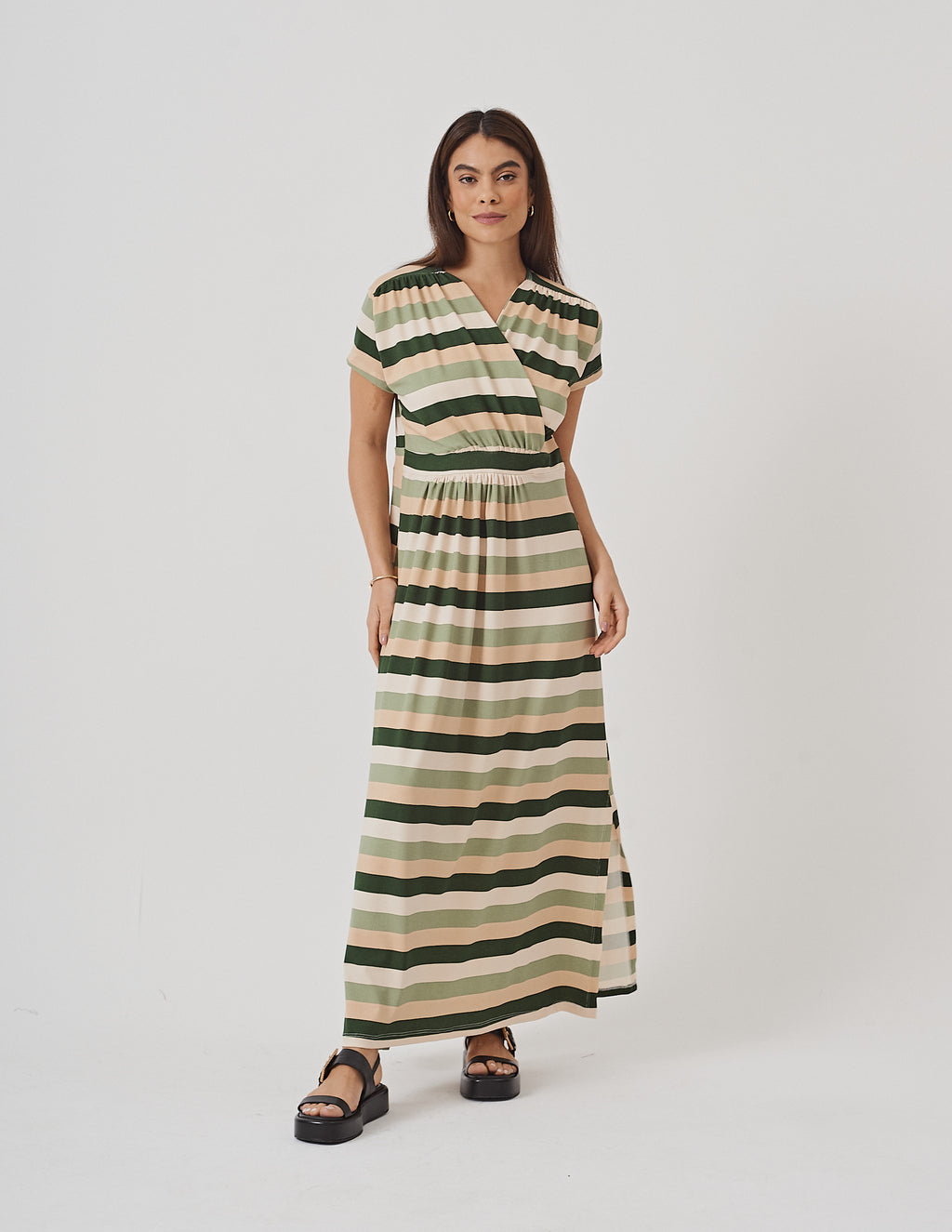 Vestido Claudia Listrado Verde