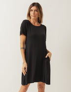 Vestido Curto Com Bolso Preto