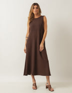 Vestido Naomi Marrom