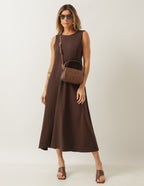 Vestido Naomi Marrom