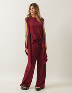 CONJUNTO KIMONO BORDÔ