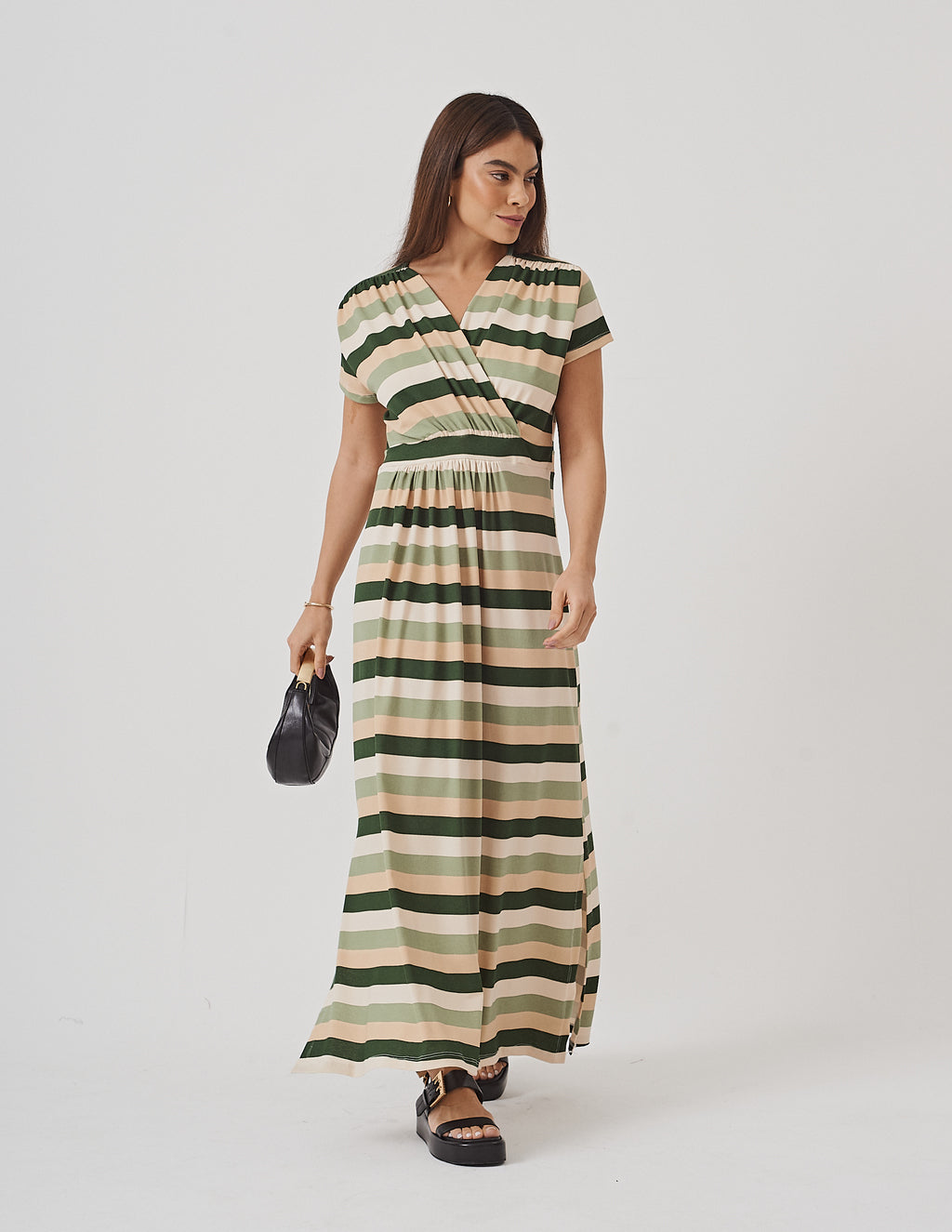 Vestido Claudia Listrado Verde