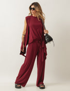 CONJUNTO KIMONO BORDÔ
