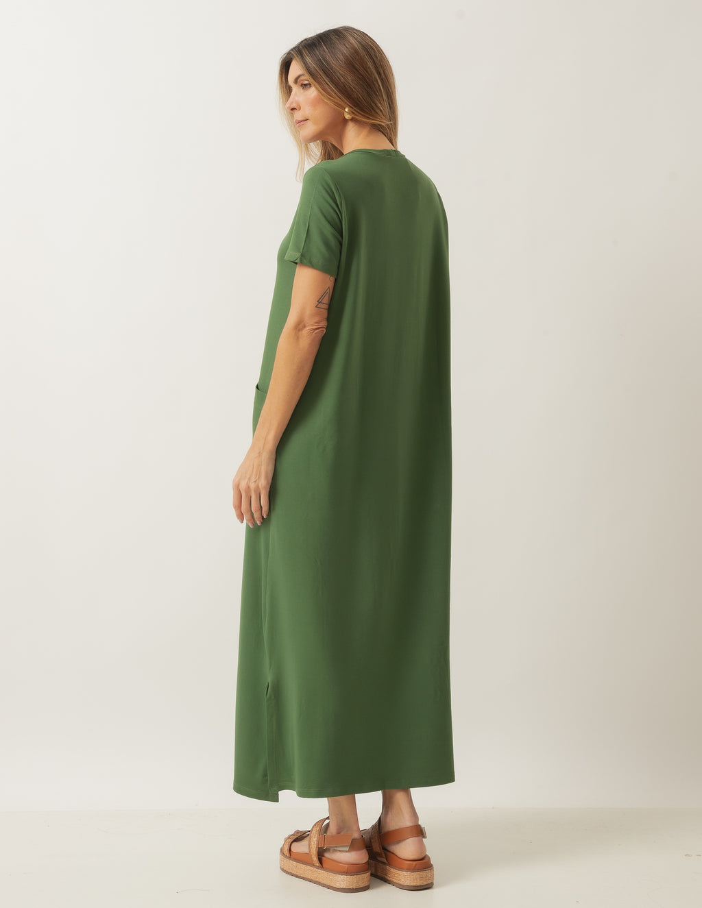 Vestido Paolla verde militar