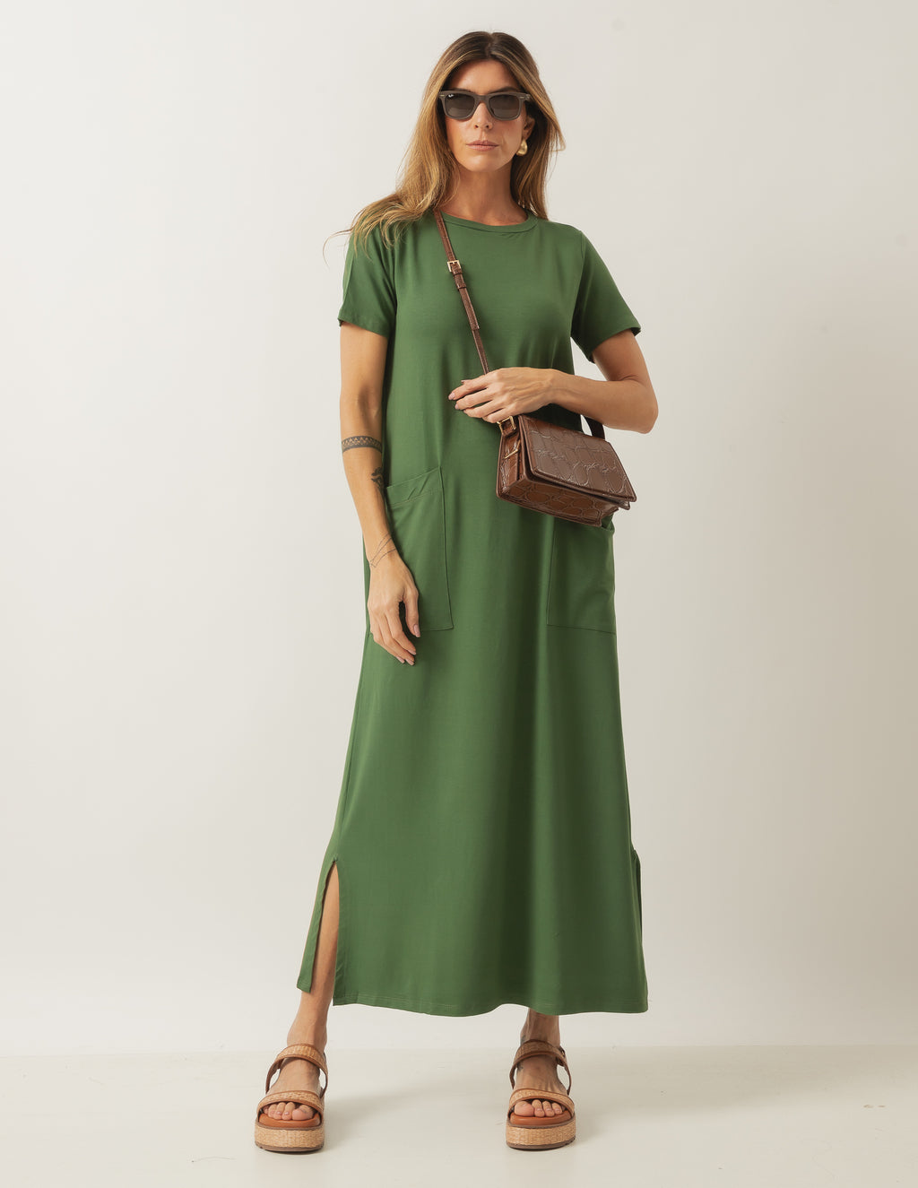 Vestido Paolla verde militar