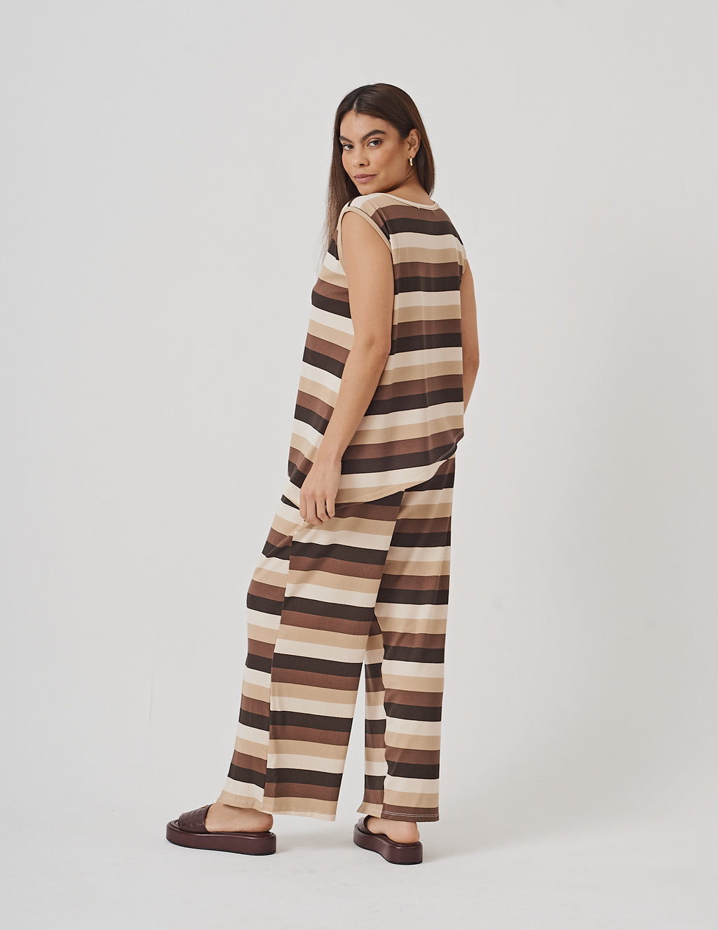 Conjunto Florence Listras Marrom
